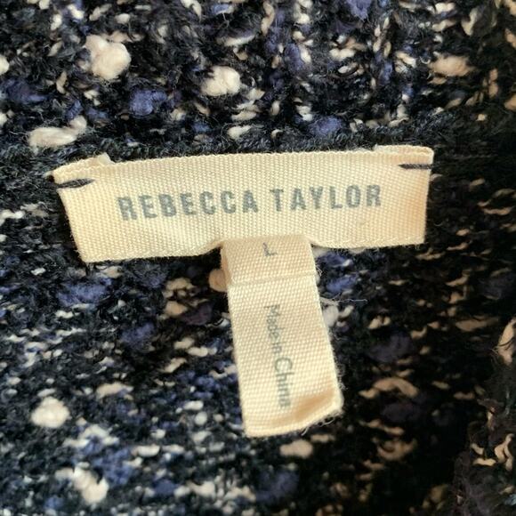 Rebecca Taylor cold shoulder boucle sweater, sz L - Picture 5 of 9